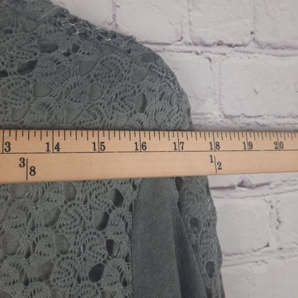 Simply Couture Lace Blouse Long Sleeve Cowl Neck Chiffon Layers Shirt - Picture 12 of 14